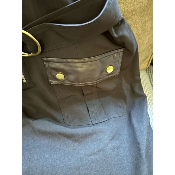 Sharagano Women's Short Sleeve Shirt Dress with Front Pockets. Brown. Size 12 - Picture 8 of 14